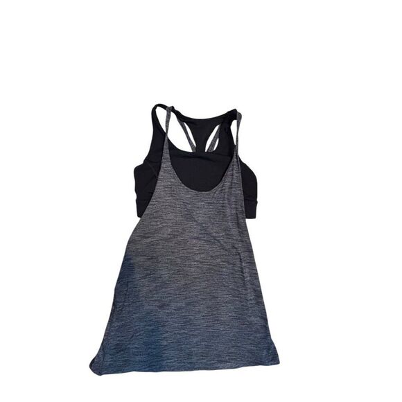 Lululemon Twist & Toll Tank sz 4 Womens Black & Gray Racerback Tank w built in b - Picture 1 of 12